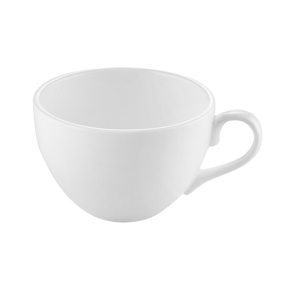 CAC China RCN-1056 Clinton Super White Cappuccino Cup 14 oz., 4 1/2" - 3 dozen