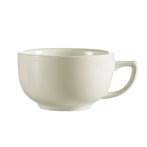 CAC China FR-56 Franklin European White Stoneware Cappuccino Cup 14 oz., 4 3/4" - 3 dozen