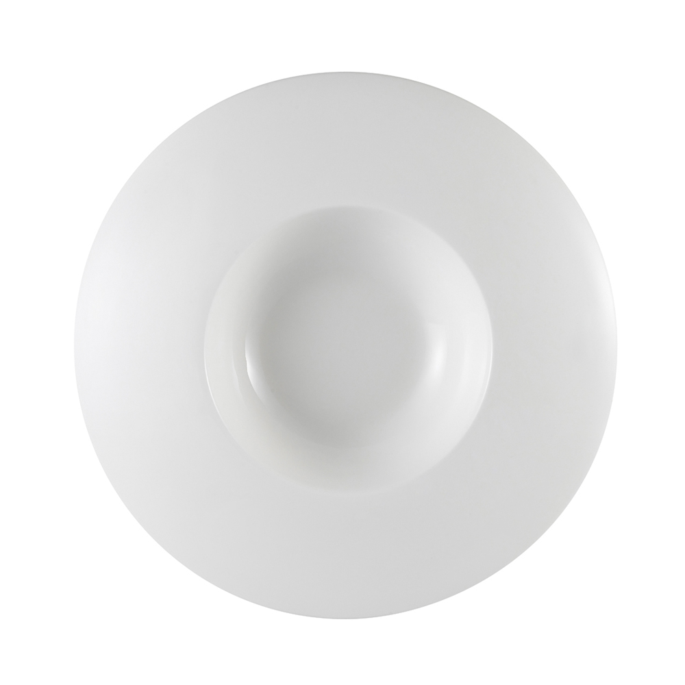 CAC China PS-110 Paris-French Bone White Champagne Wide Draping Rim Bowl 12 oz., 11"  - 1 dozen