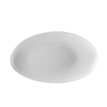 CAC China RCN-EP13 Clinton Super White Porcelain Coupe Egg Shape Platter 11 1/2&quot;  - 1 dozen