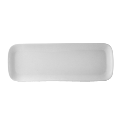 CAC China OXF-C441 Oxford Bone White Porcelain Coupe Long Tray 14"  - 1 dozen