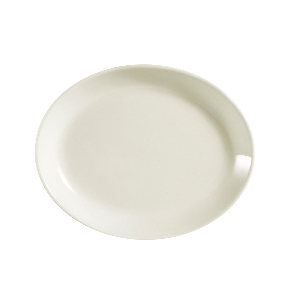 CAC China REC-13C American White Coupe Oval Platter 11 1/2" - 1 dozen