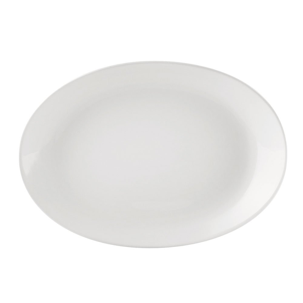 CAC China COP-513 COP Coupe Super White Porcelain Oval Platter 11" - 1 dozen