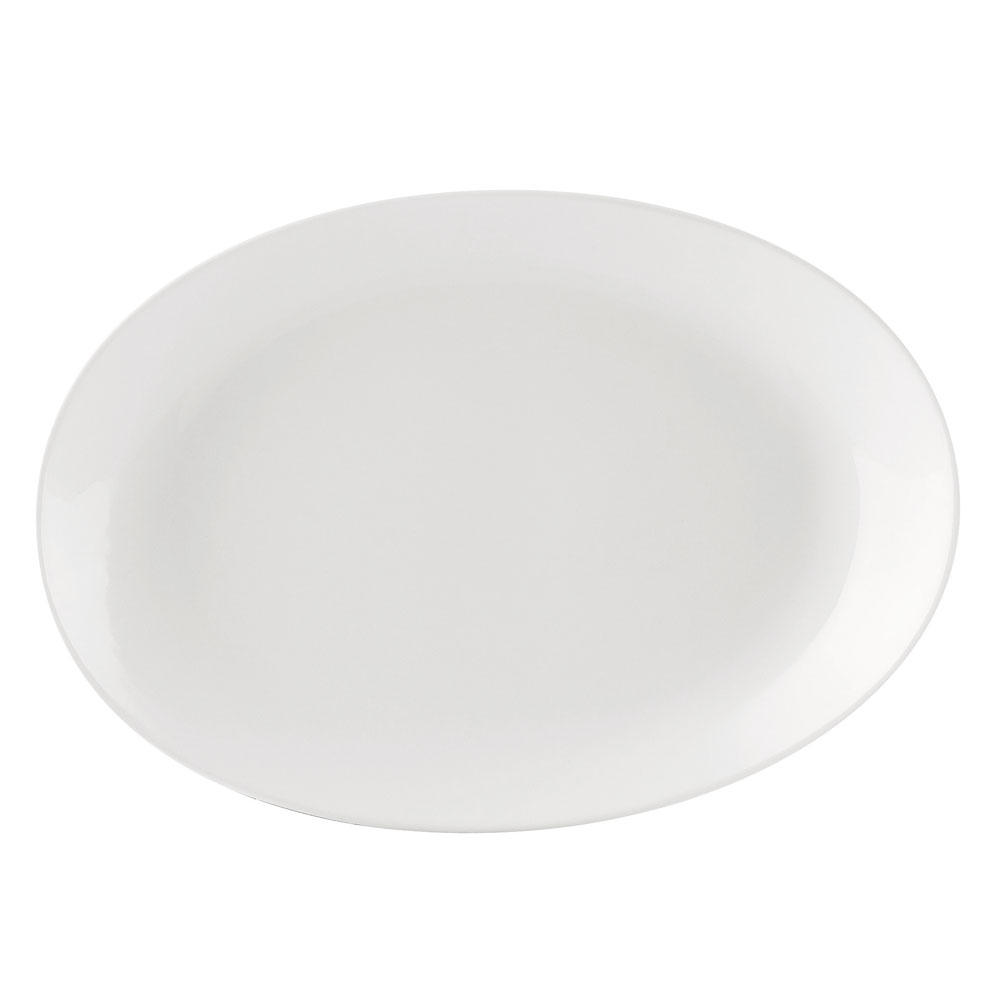 CAC China COP-514 COP Coupe Super White Porcelain Oval Platter 12 1/2" - 1 dozen