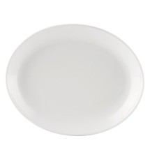 CAC China COP-OV14 COP Coupe Super White Porcelain Oval Platter 12 3/4&quot; - 1 dozen