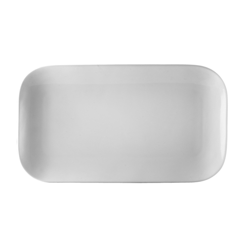 CAC China OXF-C13 Oxford Bone White Porcelain Coupe Rectangular Platter 11 3/4"  - 1 dozen