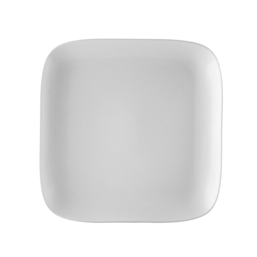 CAC China OXF-C6 Oxford Bone White Porcelain Coupe Square Plate 6 1/2"  - 3 dozen