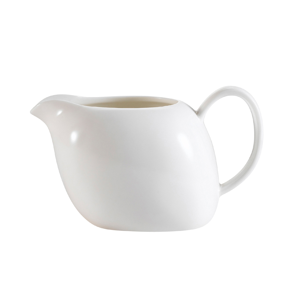 CAC China WH-PC White Pearl Bone White Porcelain Creamer 6 oz., 5 1/4"  - 3 dozen