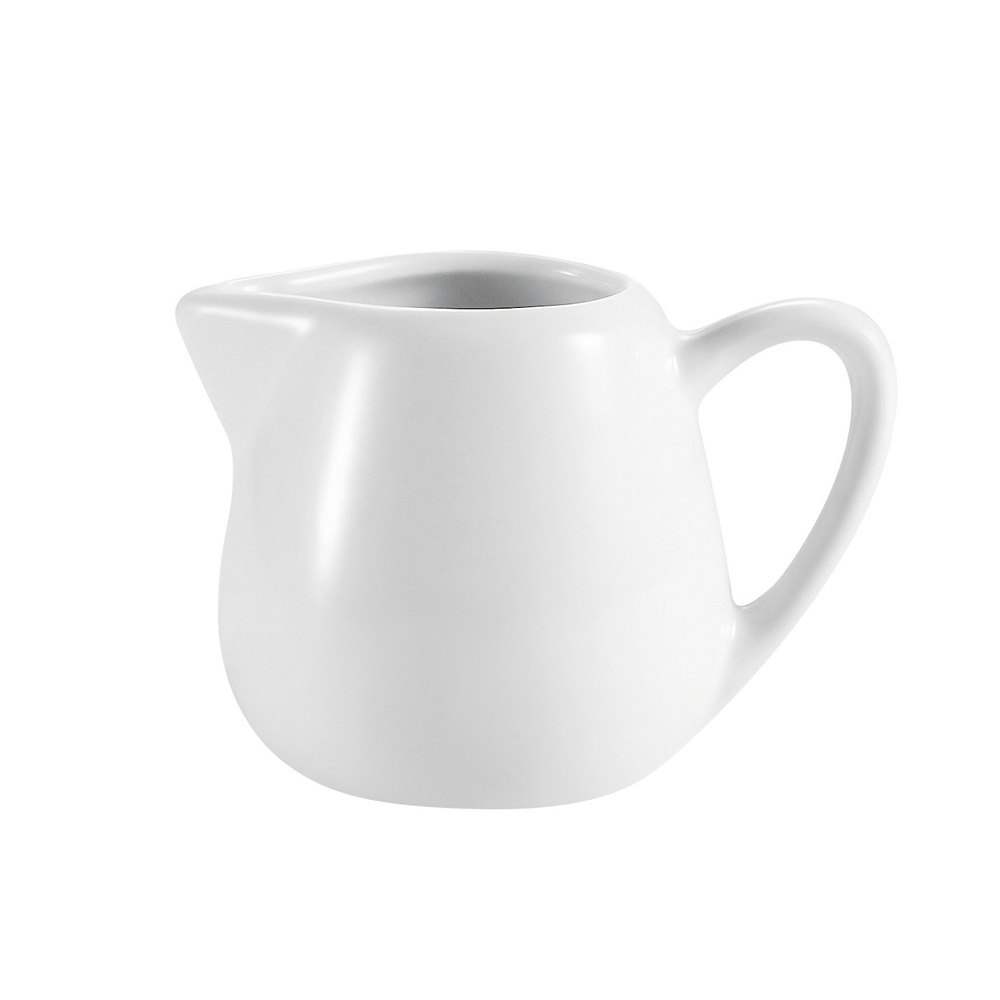CAC China PC-406 Accessories Super White Creamer with Handle 6 oz., 3"  - 3 dozen