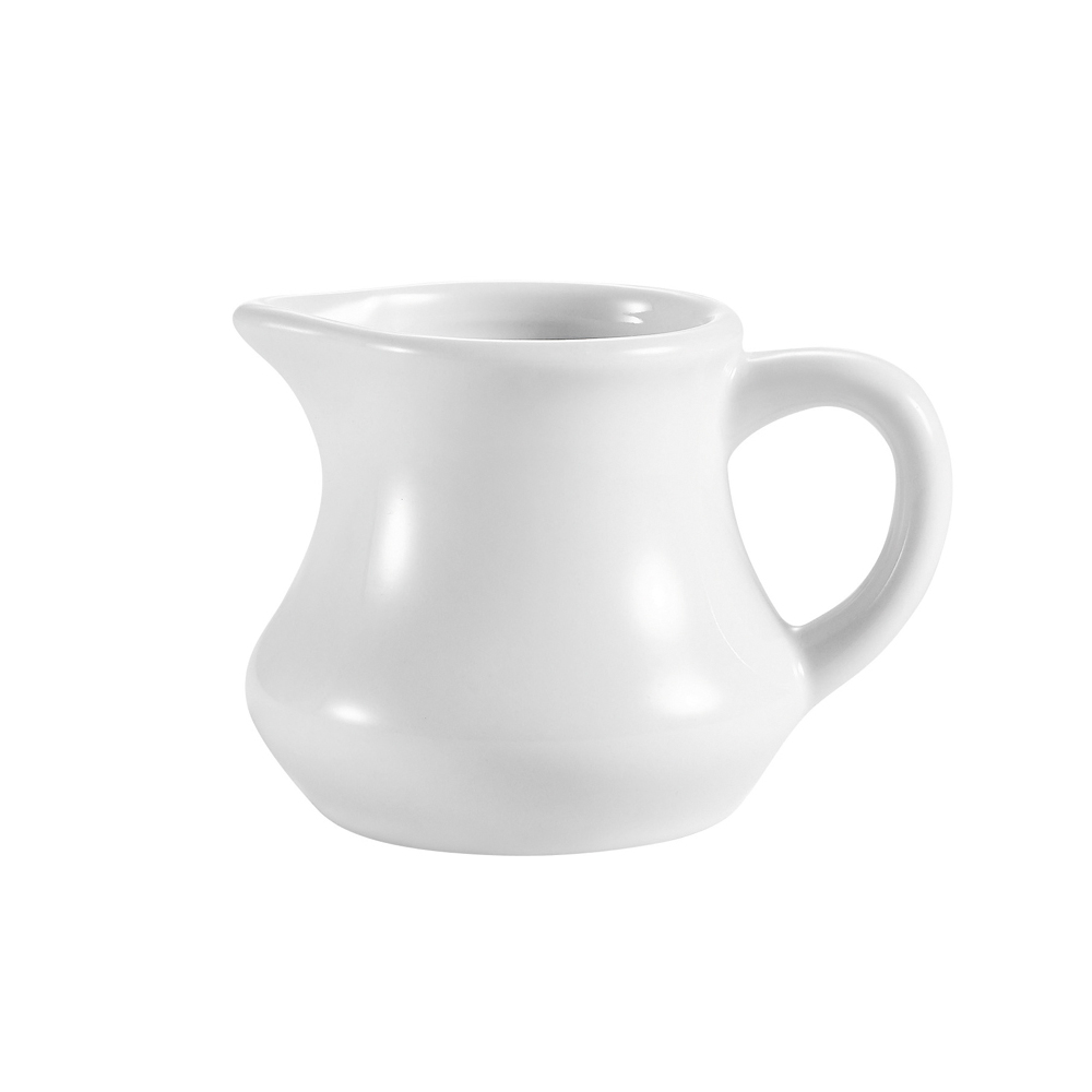 CAC China PC-9 Accessories Super White Creamer with Handle 9 oz., 3"  - 3 dozen