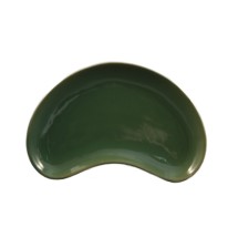 CAC China CRS-8-G Festiware Stoneware Green Stoneware Crescent Shape Salad Plate 8 3/4&quot; - 3 dozen