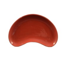 CAC China CRS-8-R Festiware Stoneware Red Stoneware Crescent Shape Salad Plate 8 3/4&quot; - 3 dozen
