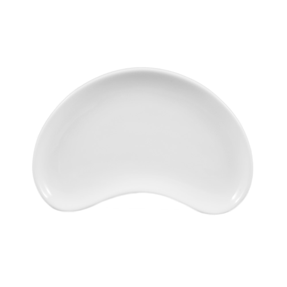 CAC China CRS-8 Festiware Stoneware White Stoneware Crescent Shape Salad Plate 8 3/4" - 3 dozen