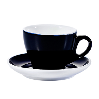 CAC China E-75-CBU Cobalt Blue Tea Cup & Saucer Set 7.5 oz., 3 5/8" x 5 7/8" - 36 sets