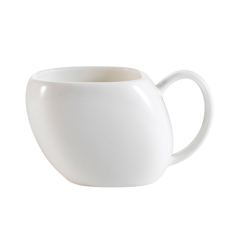 CAC China WH-1 White Pearl Bone White Porcelain Cup 5.5 oz., 4 1/2"  - 3 dozen