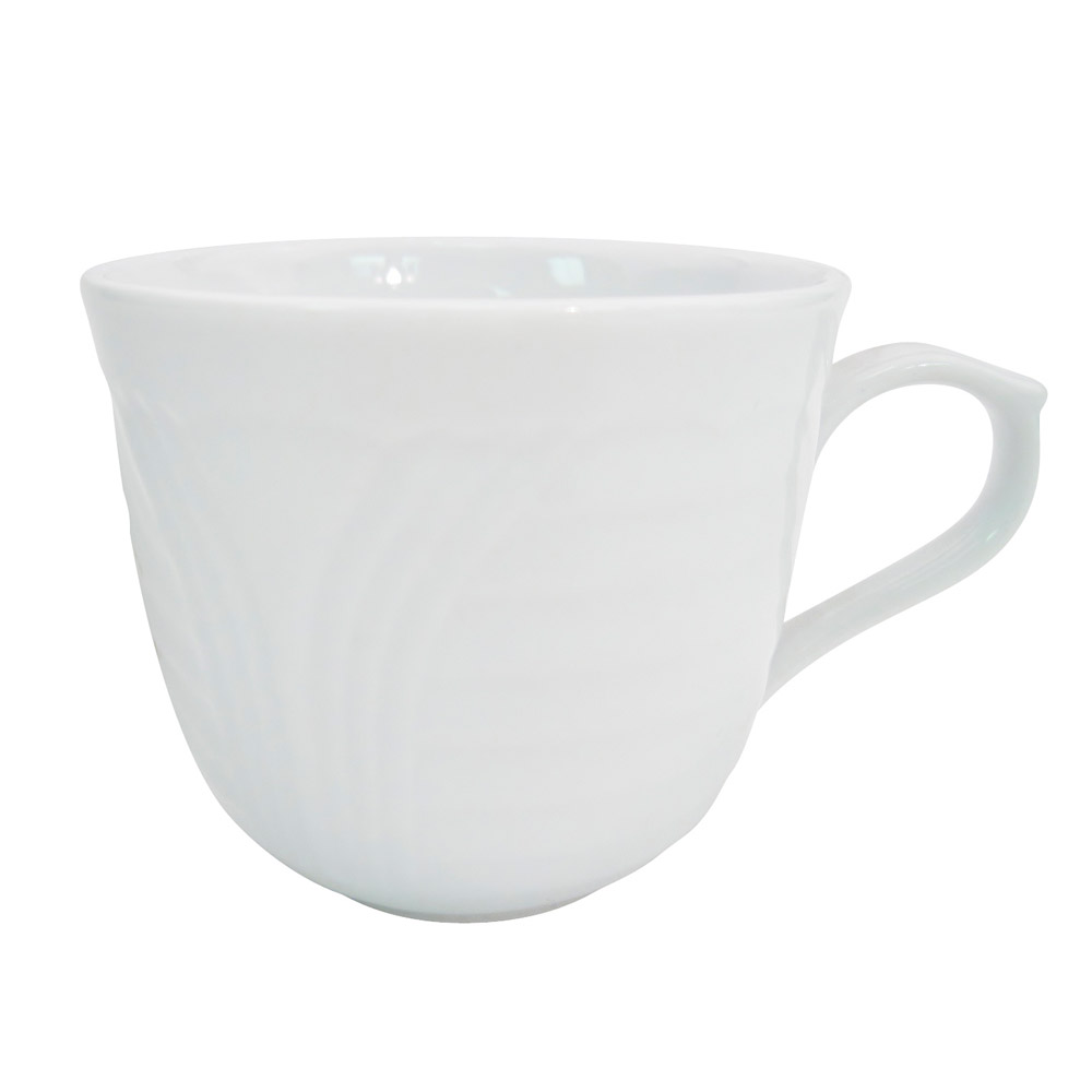 CAC China CRO-1 Corona Super White Porcelain Coffee Cup 7.5 oz., 3 1/4" - 3 dozen
