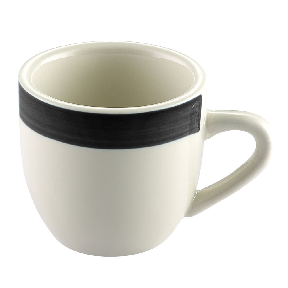 CAC China R-35-BLK Rainbow Black Stoneware A.D. Cup 3.5 oz., 2 1/2"  - 3 dozen