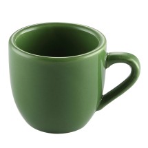 CAC China LV-35-G Las Vegas Stoneware Green Rolled Edge A.D. Cup 3.5 oz., 2 1/2"  - 3 dozen