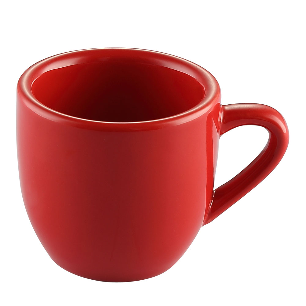 CAC China LV-35-R Las Vegas Stoneware Red Rolled Edge A.D. Cup 3.5 oz., 2 1/2"  - 3 dozen