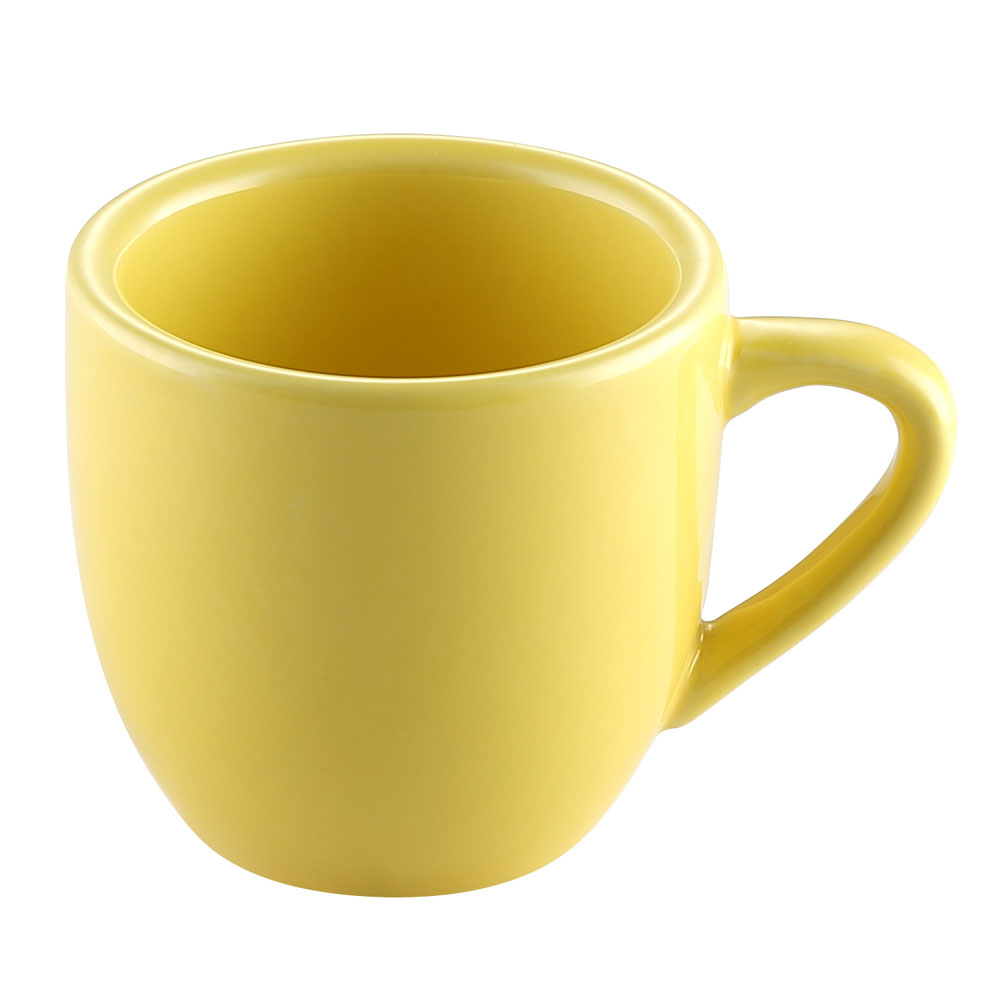 CAC China LV-35-Y Las Vegas Stoneware Yellow Rolled Edge A.D. Cup 3.5 oz., 2 1/2"  - 3 dozen