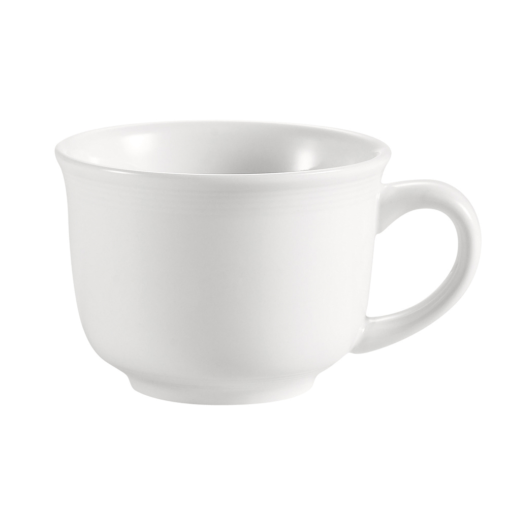 CAC China TGO-1 Tango Embossed Bone White Porcelain Tall Cup 7.5 oz., 3 1/2"  - 3 dozen