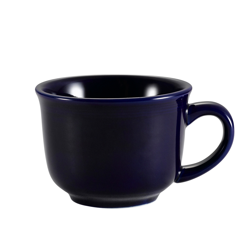 CAC China TG-1-CBU Tango Embossed Porcelain Cobalt Blue Tall Cup 7.5 oz., 3 1/2"  - 3 dozen