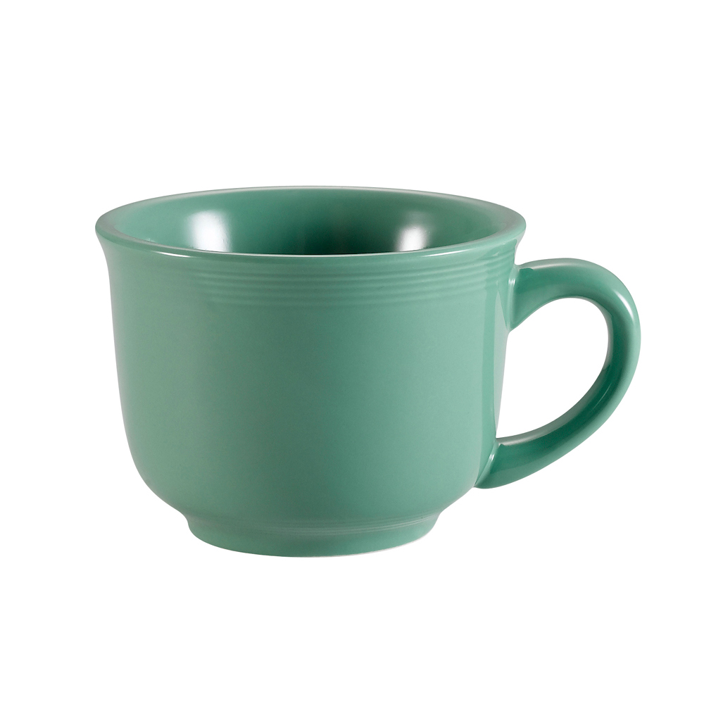 CAC China TG-1-G Tango Embossed Porcelain Green Tall Cup 7.5 oz., 3 1/2"  - 3 dozen