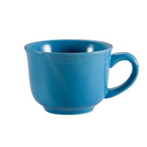 CAC China TG-1-PCK Tango Embossed Porcelain Peacock Tall Cup 7.5 oz., 3 1/2&quot;  - 3 dozen