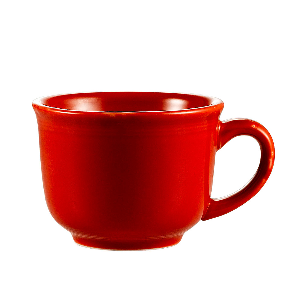 CAC China TG-1-R Tango Embossed Porcelain Red Tall Cup 7.5 oz., 3 1/2"  - 3 dozen