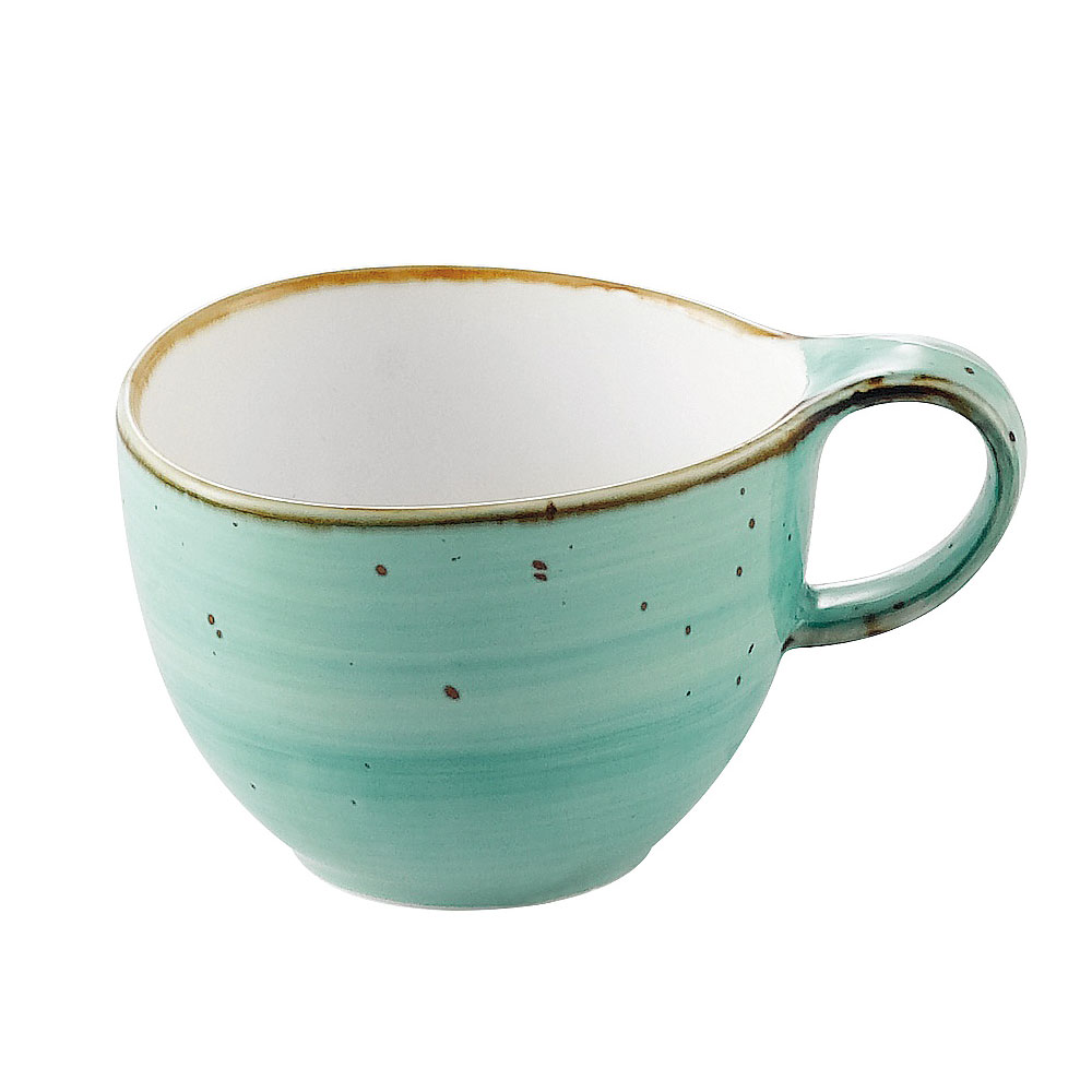 CAC China TUS-1-TQS Tucson Porcelain Turquoise Cup 8.5 oz., 3 5/8"  - 3 dozen