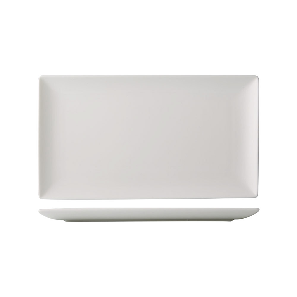 CAC China VCT-51 Victoria Bone White Porcelain Deep Coupe Rectangular Platter 14 1/2"  - 1 dozen
