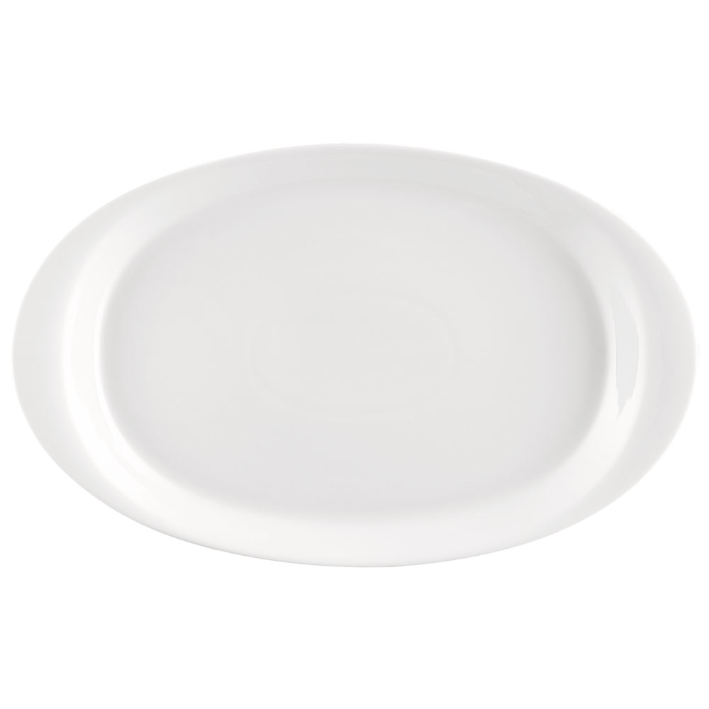 CAC China RCN-OD61 RCN Specialty Super White Deep Oval Platter with Rim 16" - 1 dozen