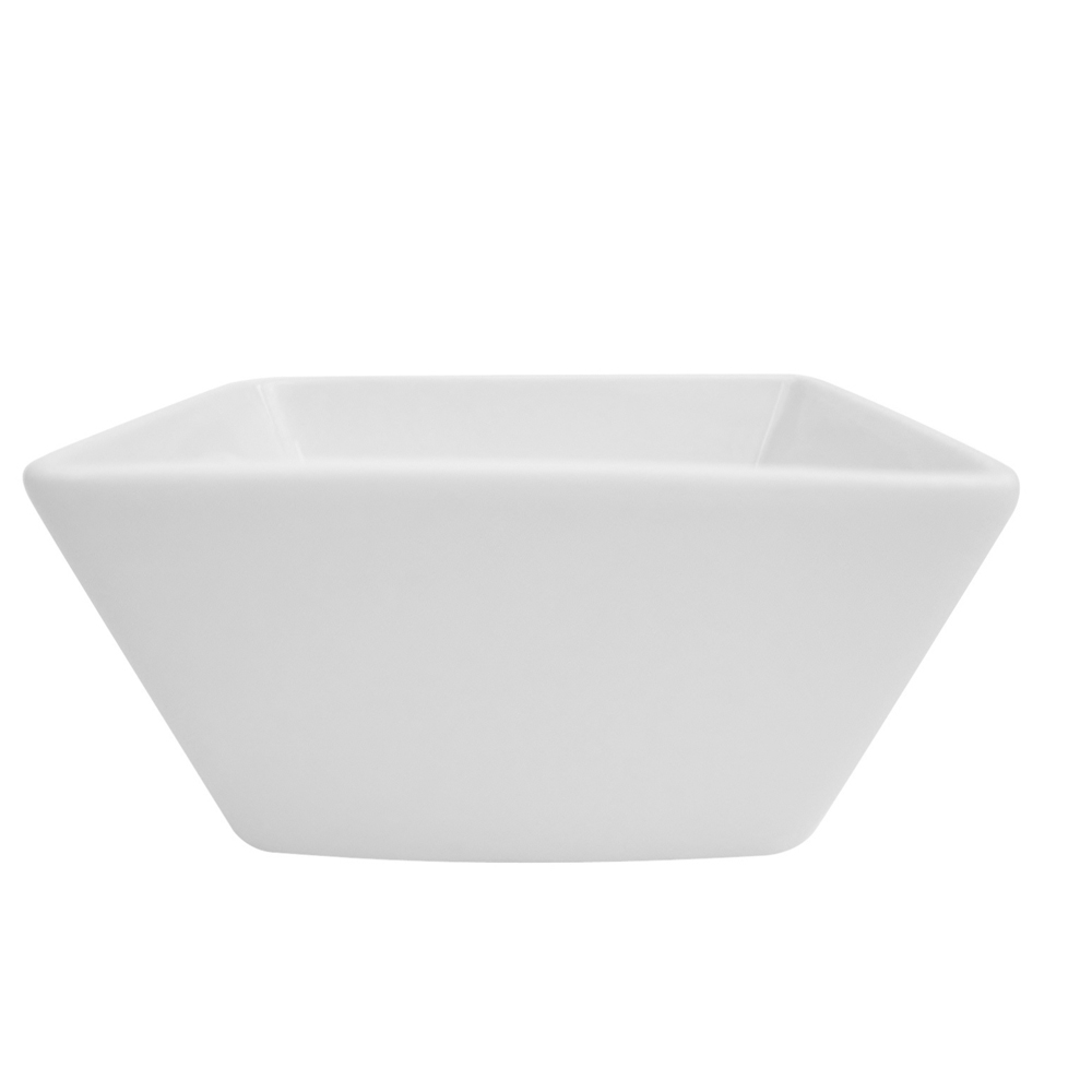 CAC China KSE-DB7 Kingsquare Super White Porcelain Deep Square Bowl 32 oz., 6 3/4" - 2 dozen