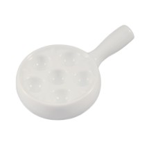 CAC China ESD-10-H Super White Porcelain Escargot Dish 10 3/4&quot; - 2 doz