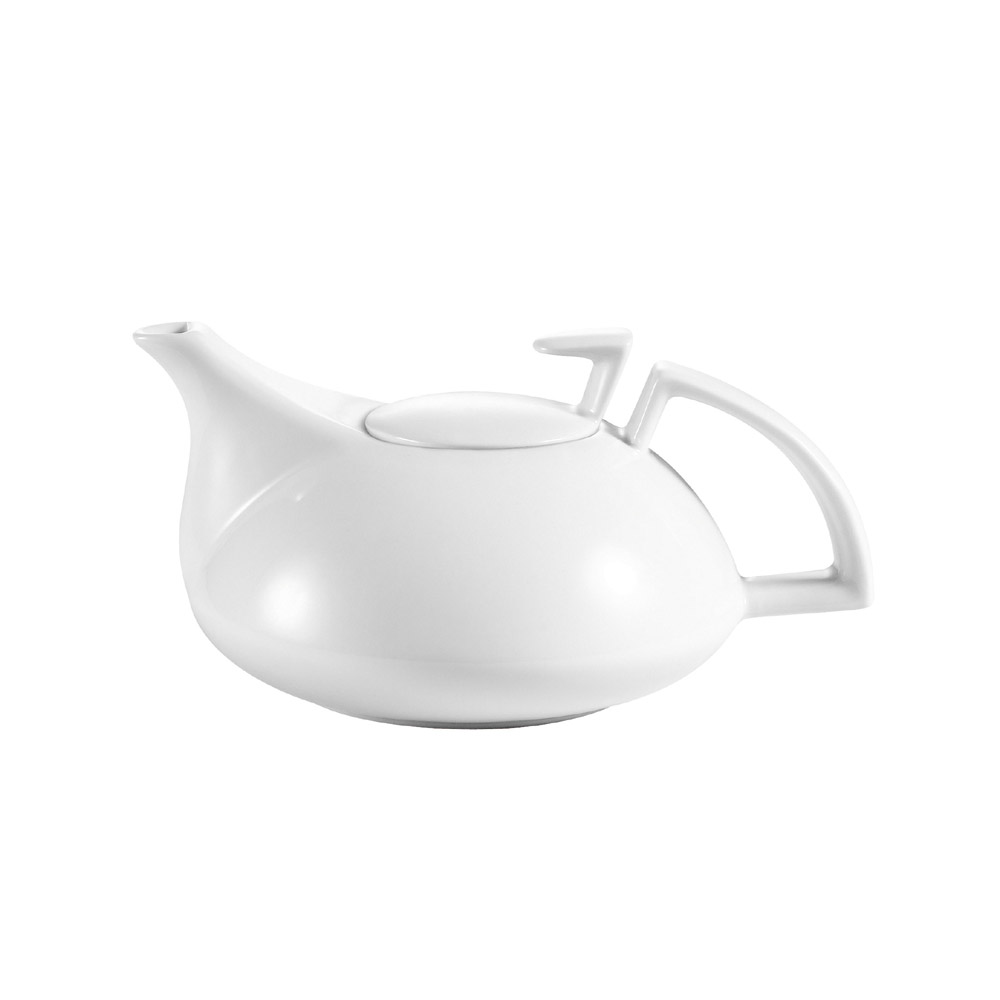 CAC China COL-TP Collection Bone White Porcelain Teapot 20 oz., 7 3/4" - 2 dozen