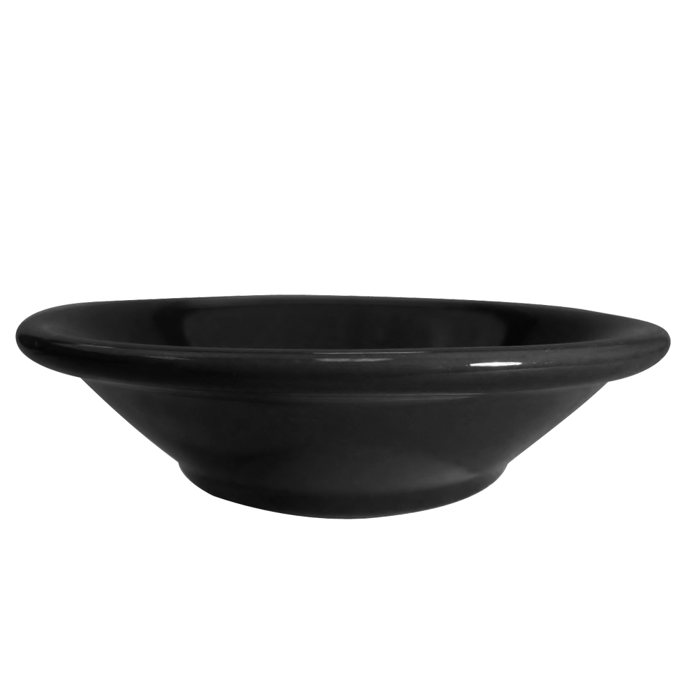 CAC China LV-11-BLK Las Vegas Stoneware Rolled Edge Black Fruit Dish 4.75 oz., 4 3/4"  - 3 dozen