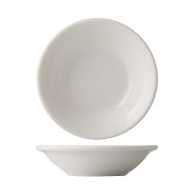 CAC China GW-32 Great Wall Bone White Porcelain Fruit Dish Rolled Edge with Wide Rim 3.5 oz., 4 1/2&quot; - 3 dozen