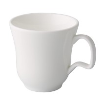 CAC China GDC-1-G Grand Canyon Bone White Porcelain Grace Cup with Ear Handle 8 oz., 3 3/8" - 3 dozen