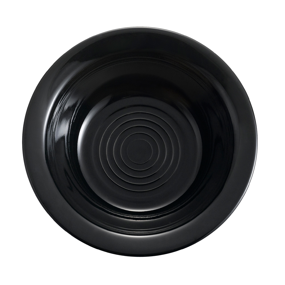 CAC China TG-10-BLK Tango Embossed Porcelain Grapefruit Bowl, 13 oz,, 6-5/8" dia. - 3 dozen