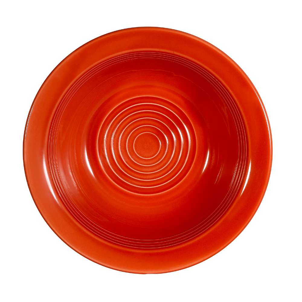 CAC China TG-10-R Tango Embossed Porcelain Red Grapefruit Dish 13 oz., 6 5/8"  - 3 dozen