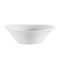CAC China JEL-3 Oval Super White Porcelain Jelly / Sauce Dish 3 oz., 4 7/8&quot; - 6 dozen