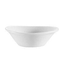 CAC China JEL-4 Oval Super White Porcelain Jelly/Sauce Dish 4 oz., 5 1/4" - 6 dozen