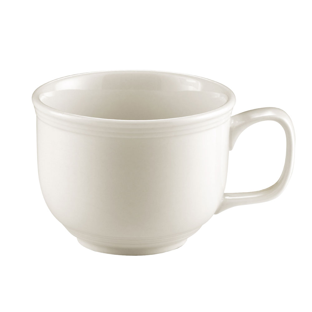 CAC China TGO-318 Tango Embossed Bone White Porcelain Jumbo Cup 18 oz., 4 5/8"  - 2 dozen