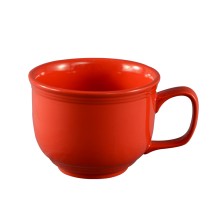 CAC China TG-318-R Tango Embossed Porcelain Red Jumbo Cup 18 oz., 4 5/8&quot;  - 2 dozen