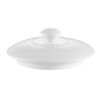 CAC China HMY-121-LID Harmony Super White Porcelain Lid for HMY-121 4&quot; - 3 dozen