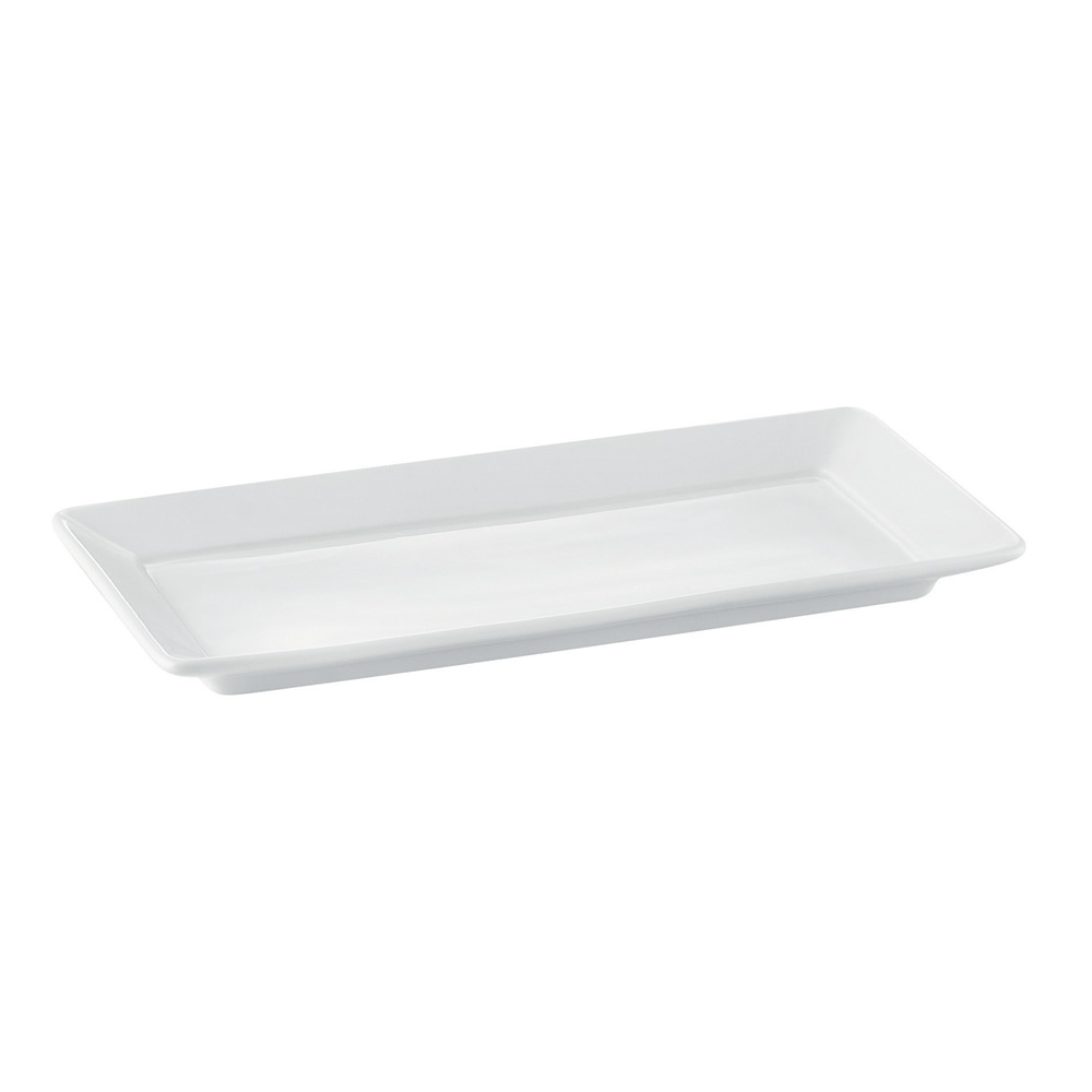 CAC China PNS-43 Princesquare Super White Long Deep Rectangular Platter 12"  - 1 dozen