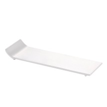 CAC China SF-P41 Sunrise Bone White Porcelain Long Flat Tray 14 1/4"  - 1 dozen