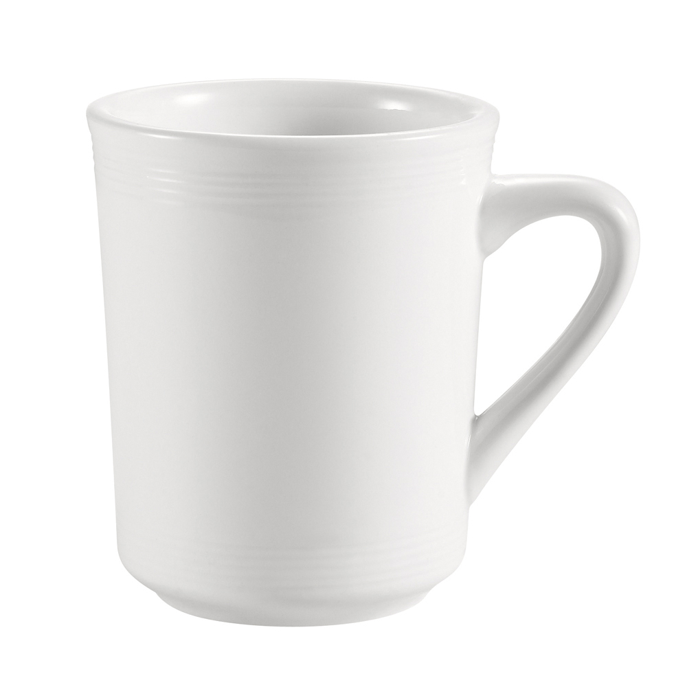 CAC China TGO-17 Tango Embossed Porcelain Bone White Porcelain  Mug 8 oz., 3 1/4"  - 3 dozen