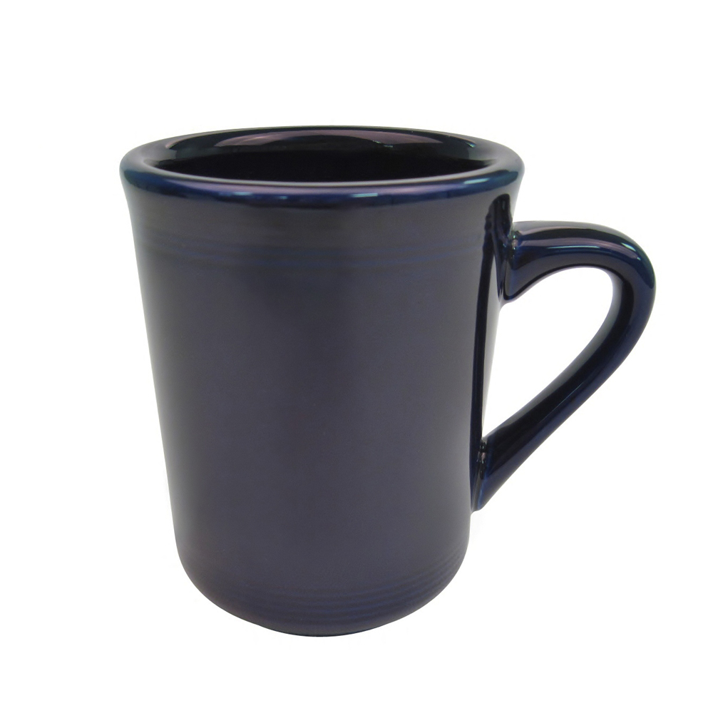 CAC China TG-17-CBU Tango Embossed Porcelain Cobalt Blue Mug 8 oz., 3 1/4"  - 3 dozen
