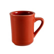 CAC China TG-17-R Tango Embossed Porcelain Red Mug 8 oz., 3 1/4&quot;  - 3 dozen